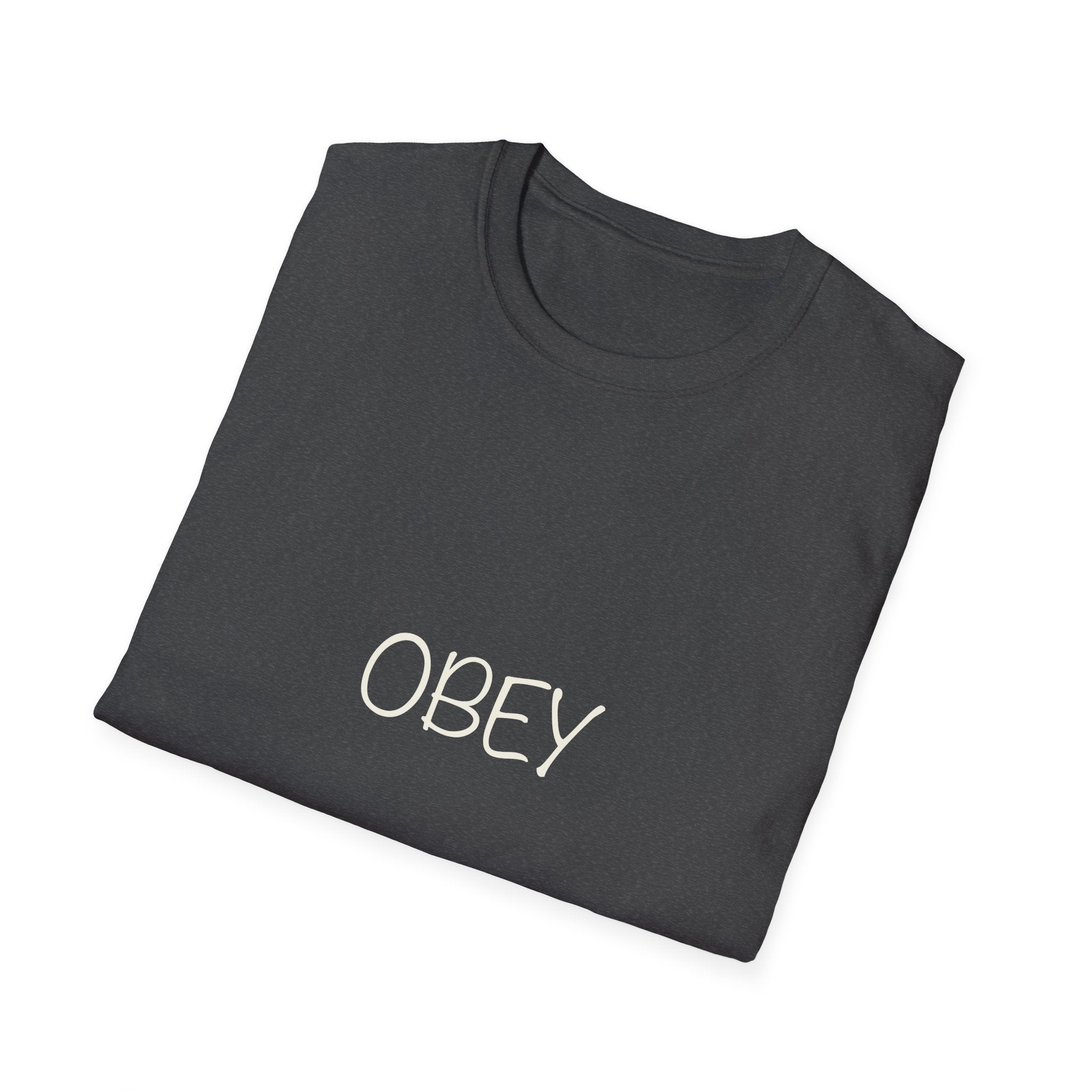 Obey T-Shirt — Bold White Lettering Graphic Tee