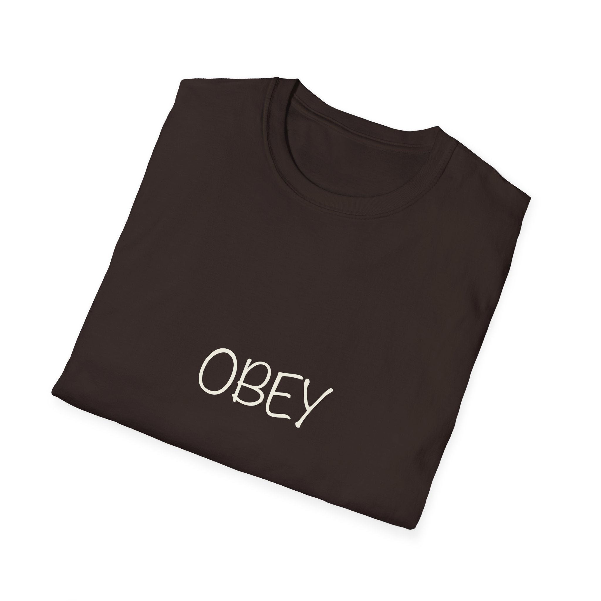 Obey T-Shirt — Bold White Lettering Graphic Tee