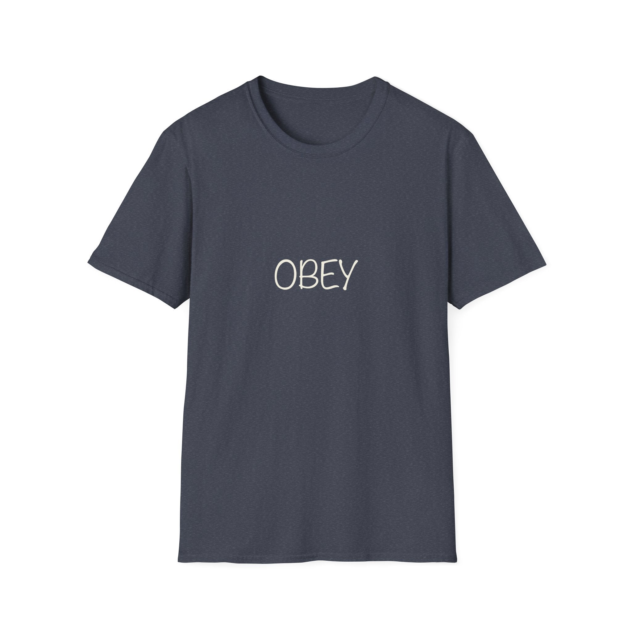 Obey T-Shirt — Bold White Lettering Graphic Tee