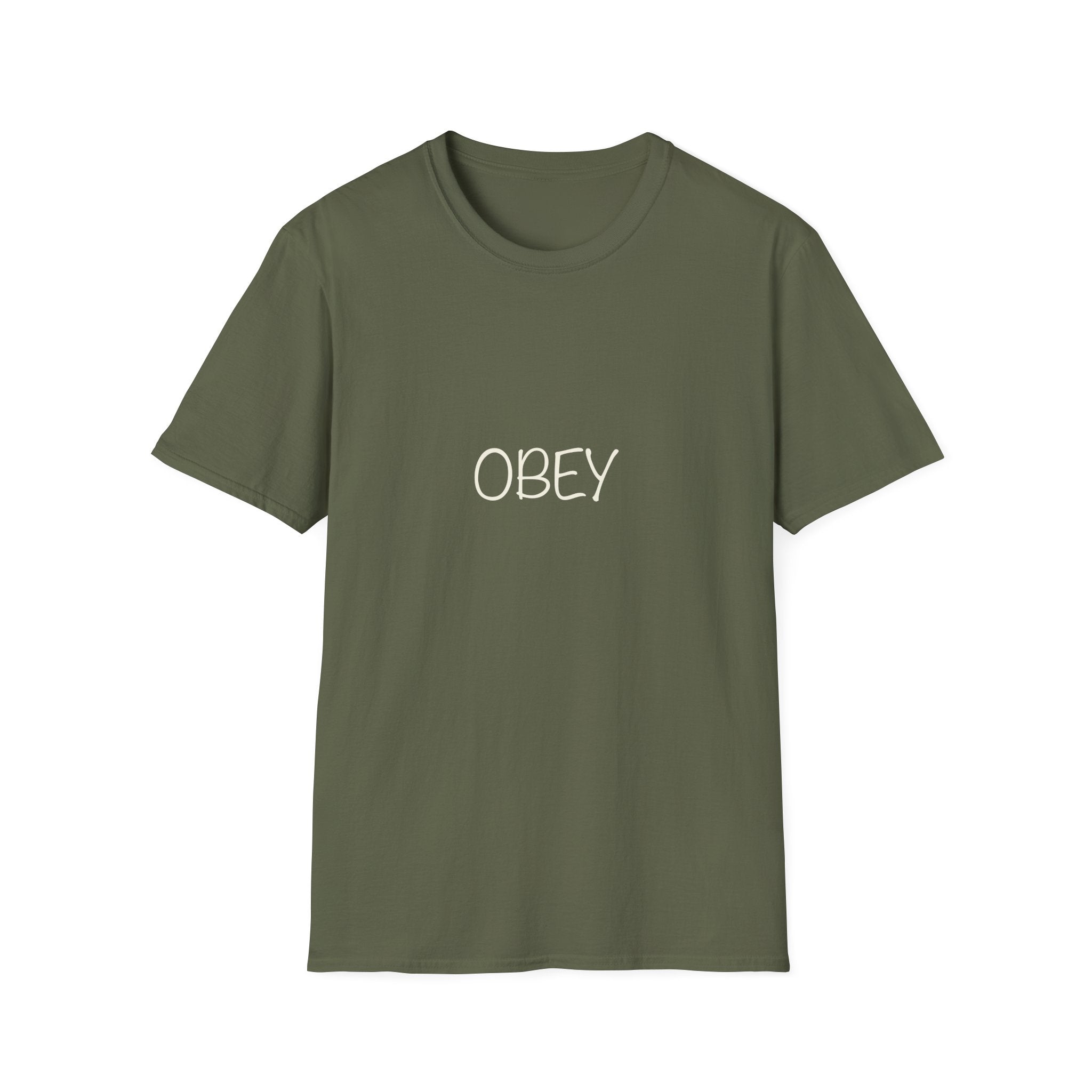 Obey T-Shirt — Bold White Lettering Graphic Tee