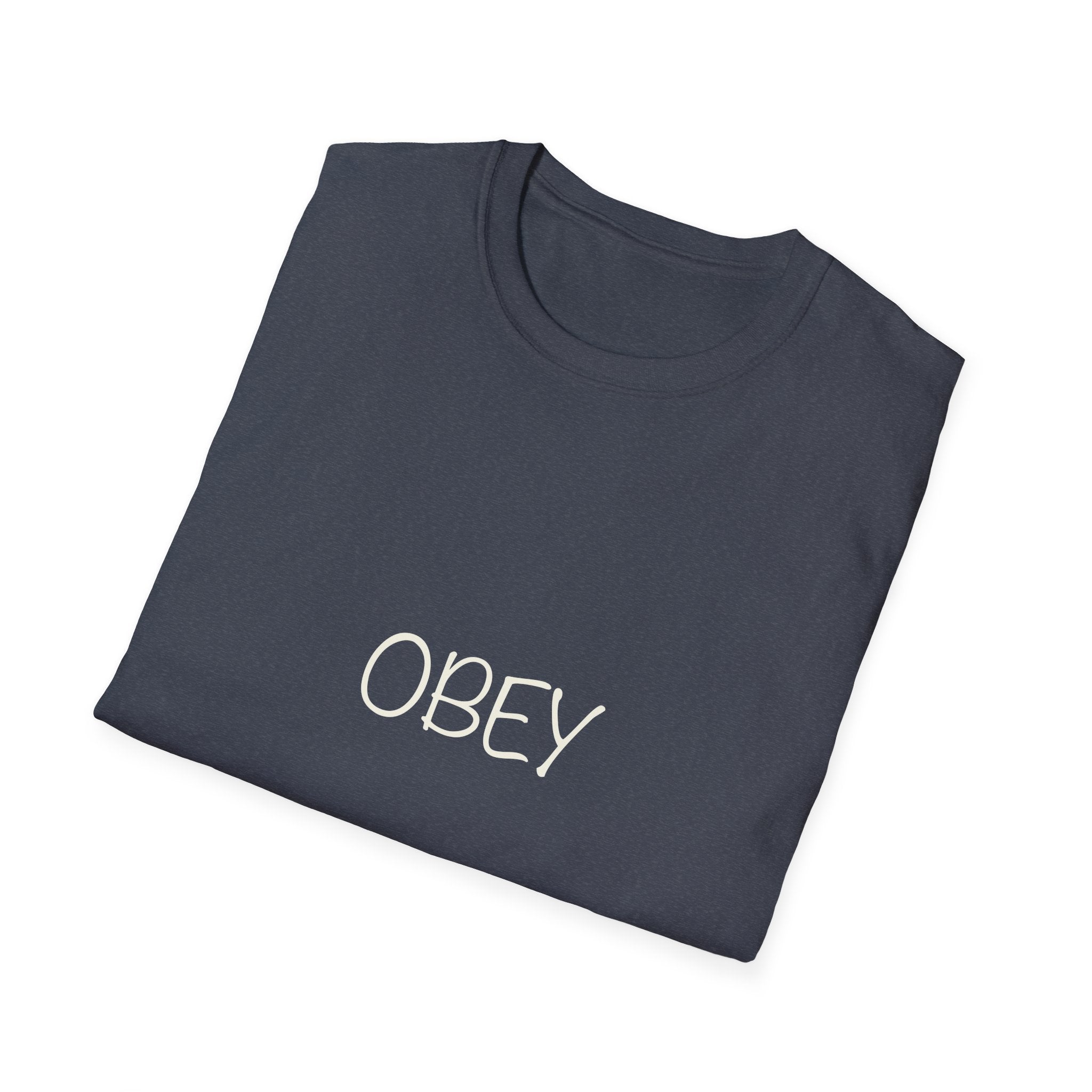 Obey T-Shirt — Bold White Lettering Graphic Tee
