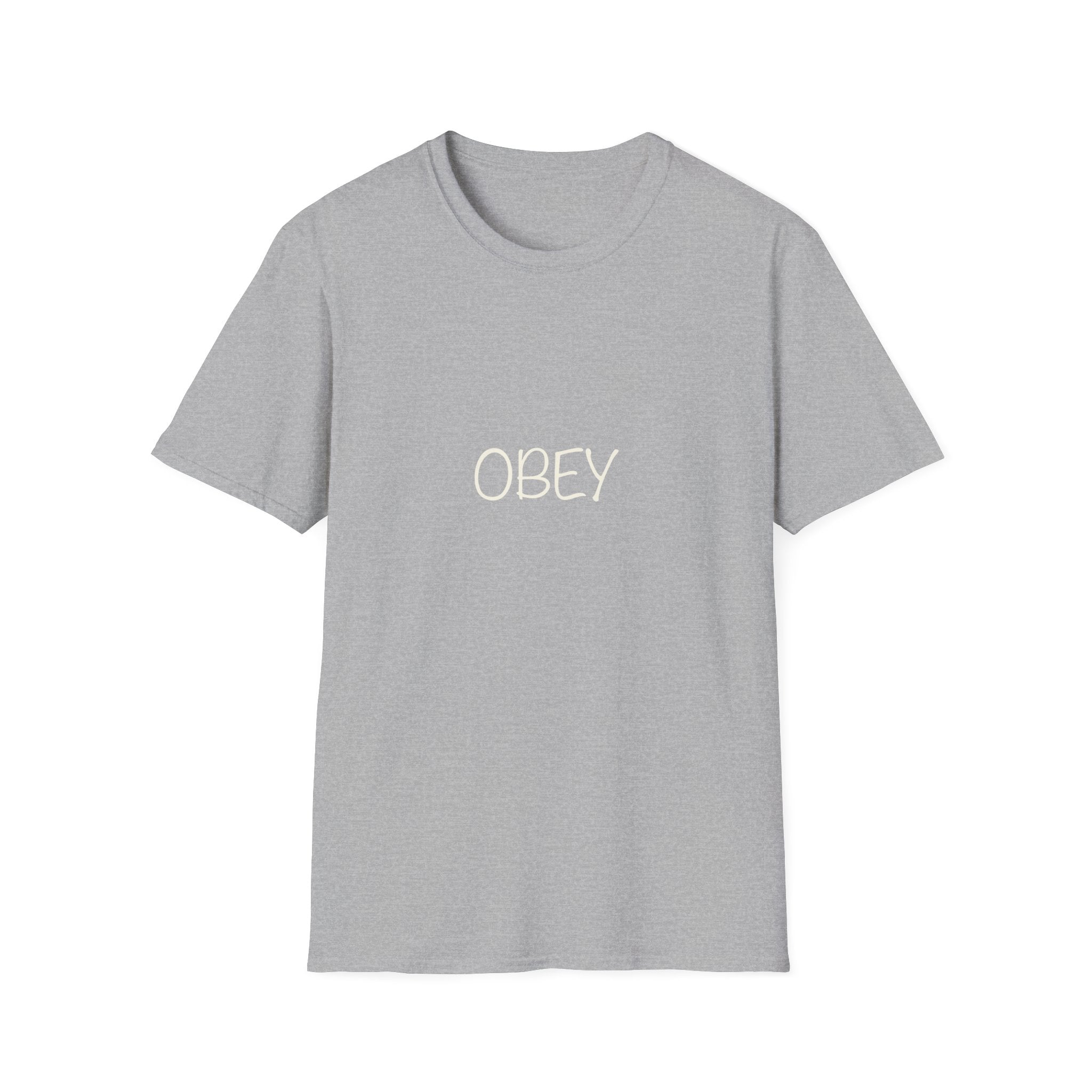 Obey T-Shirt — Bold White Lettering Graphic Tee