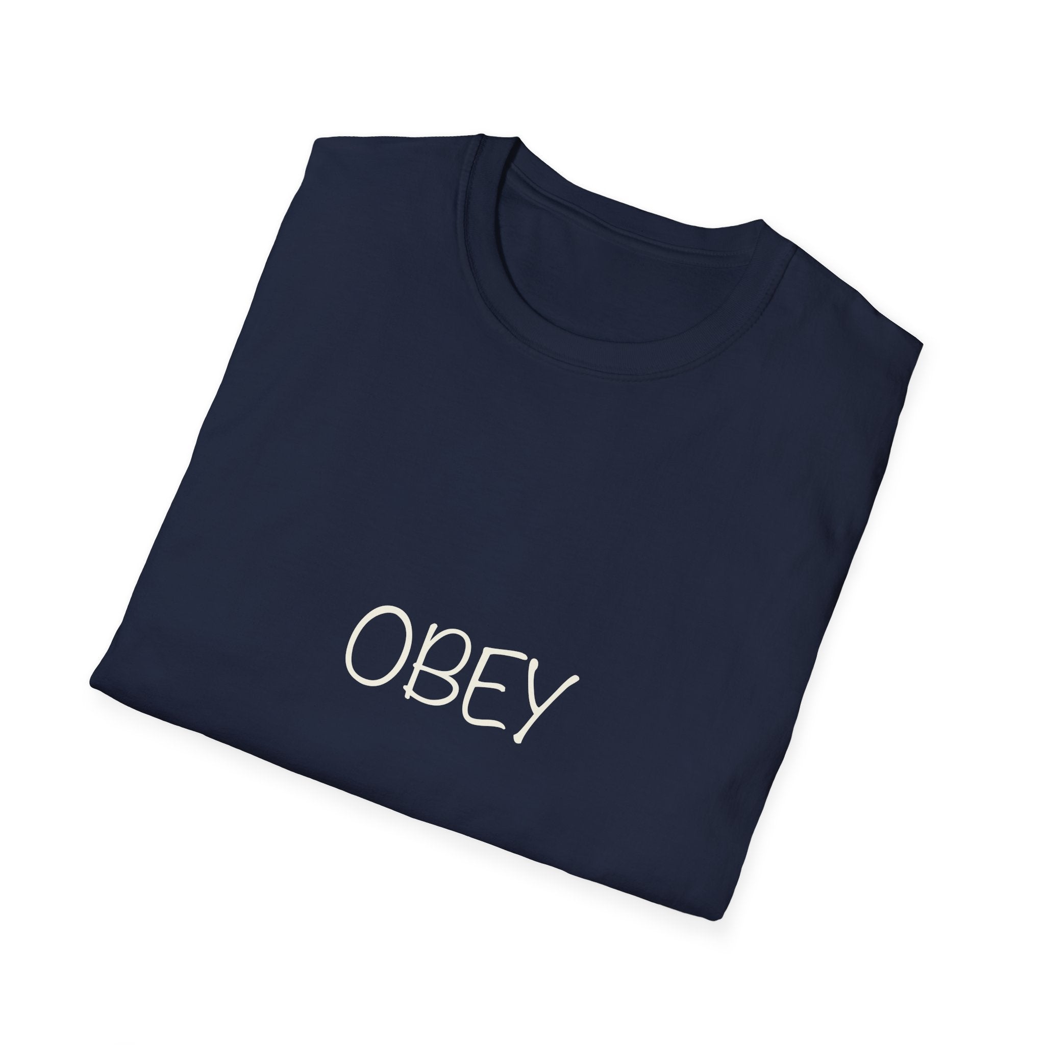 Obey T-Shirt — Bold White Lettering Graphic Tee