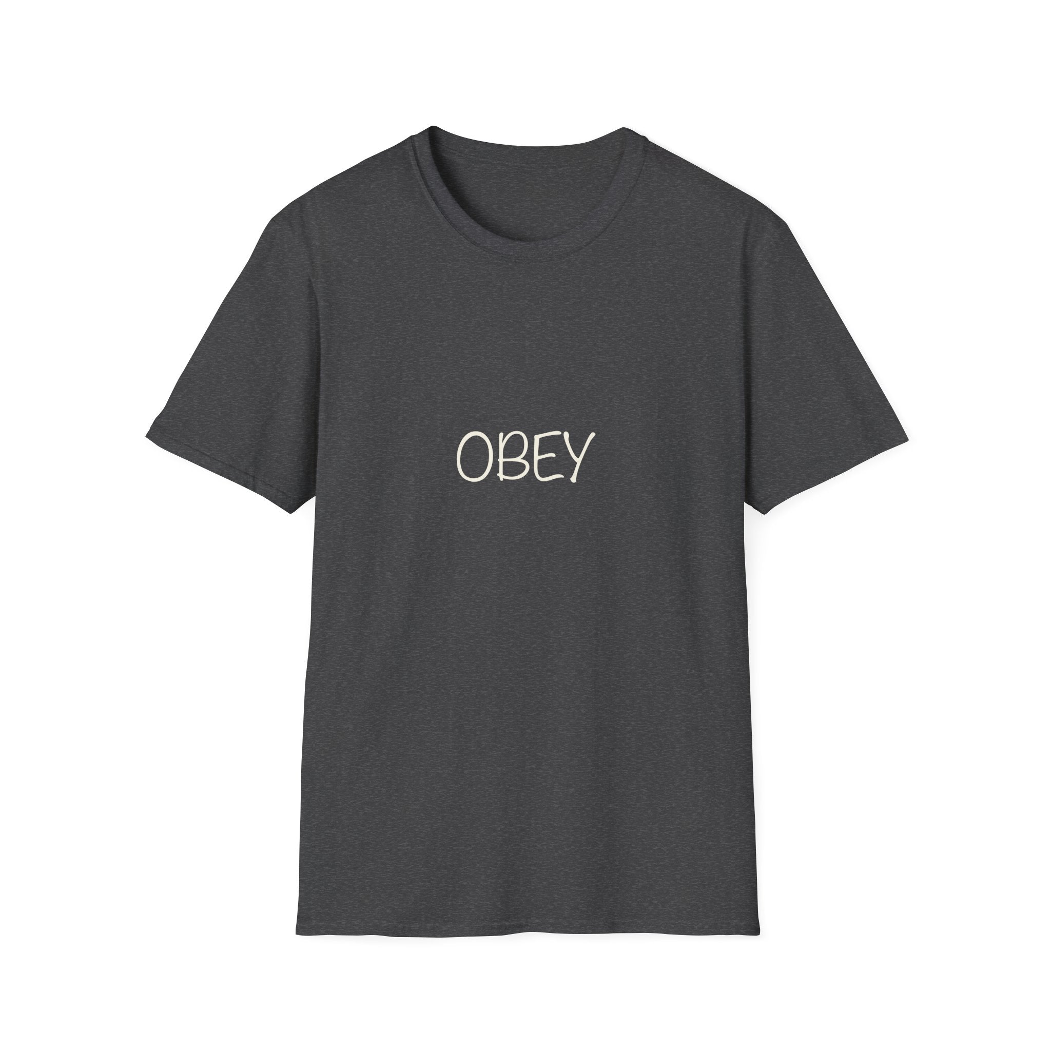 Obey T-Shirt — Bold White Lettering Graphic Tee