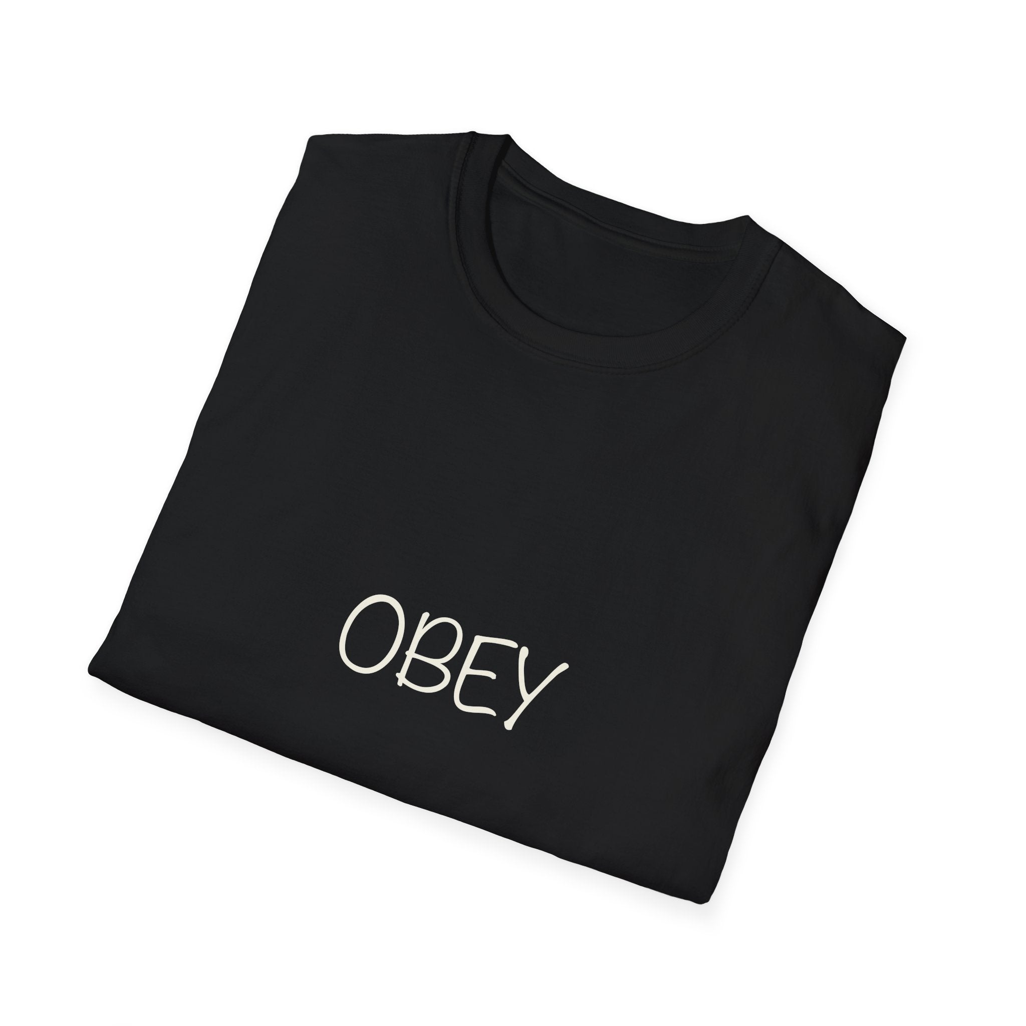 Obey T-Shirt — Bold White Lettering Graphic Tee