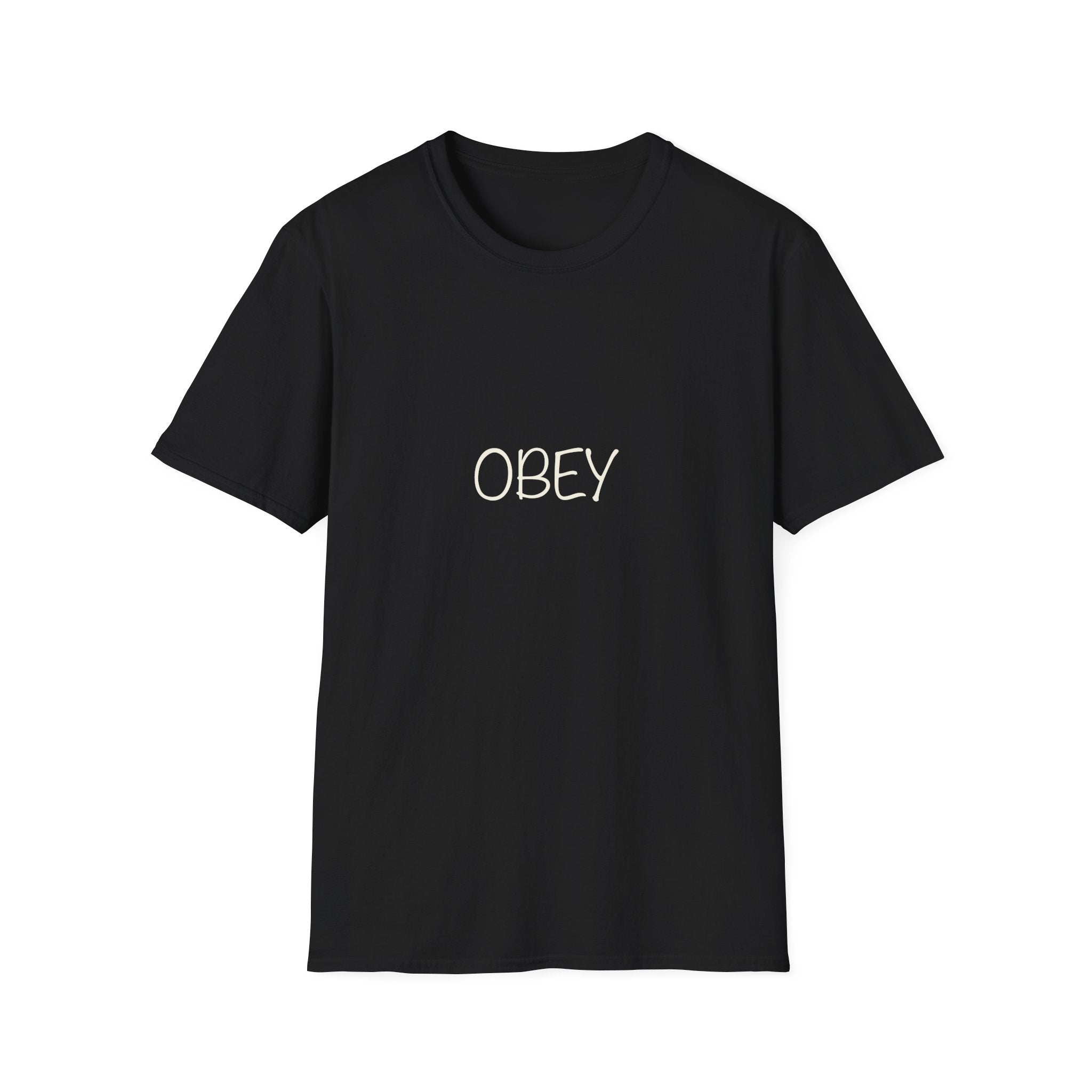 Obey T-Shirt — Bold White Lettering Graphic Tee