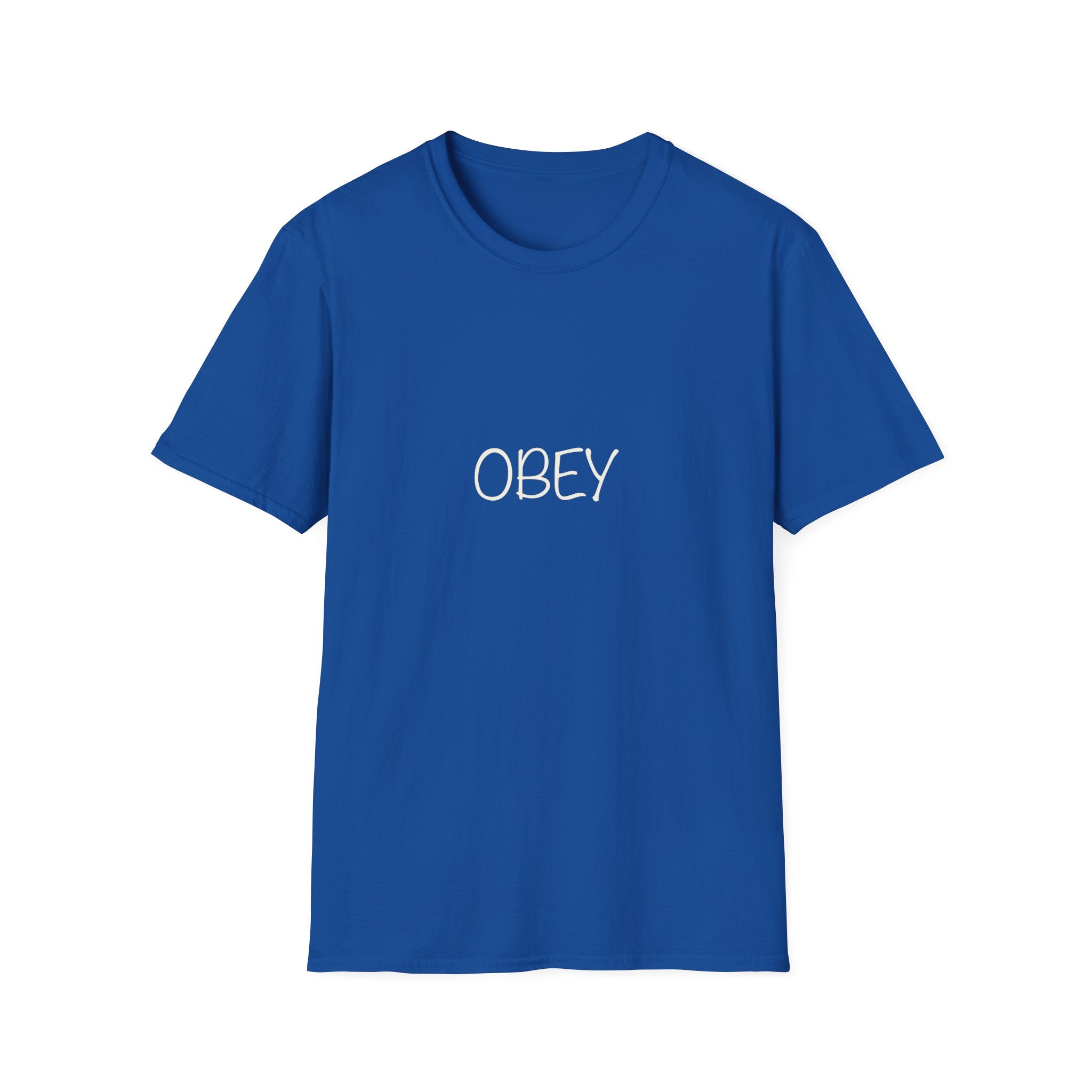 Obey T-Shirt — Bold White Lettering Graphic Tee