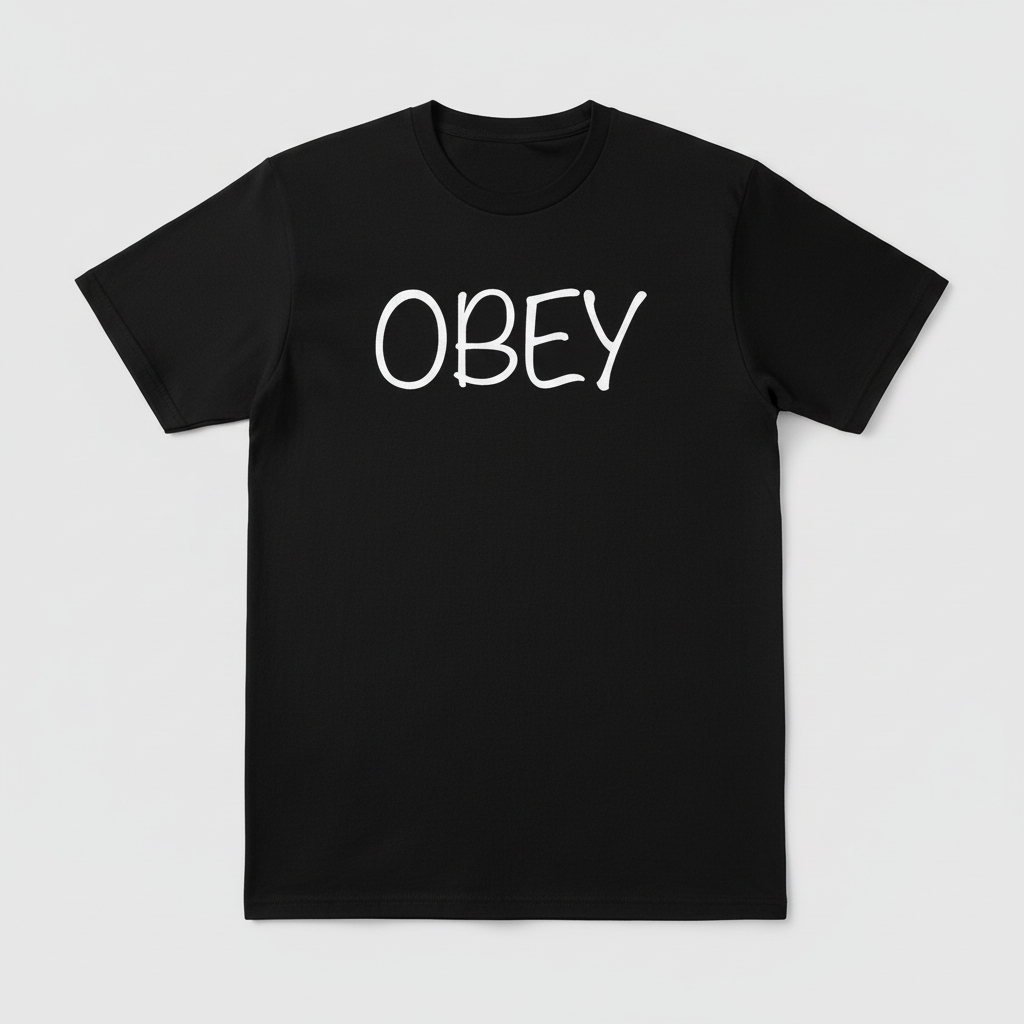 OBEY Black T-shirt with White Lettering